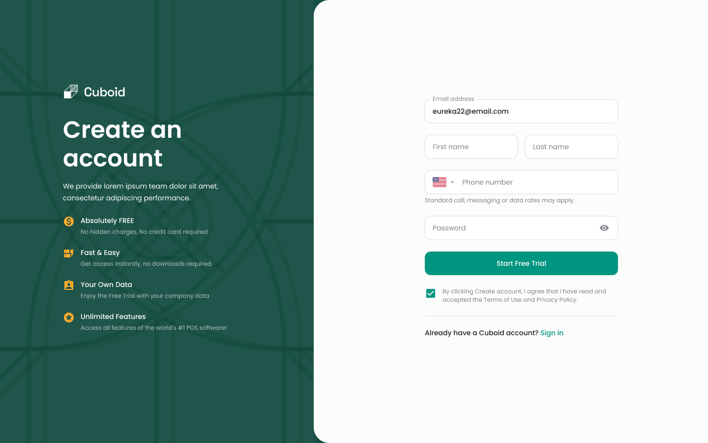 Sign Up - 6